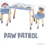 Roba ROB1696161562332 - Conjunto Mesa y 2 Sillas Infantiles Paw Patrol - Madera Maciza, Blanco Azul Cielo y Natural