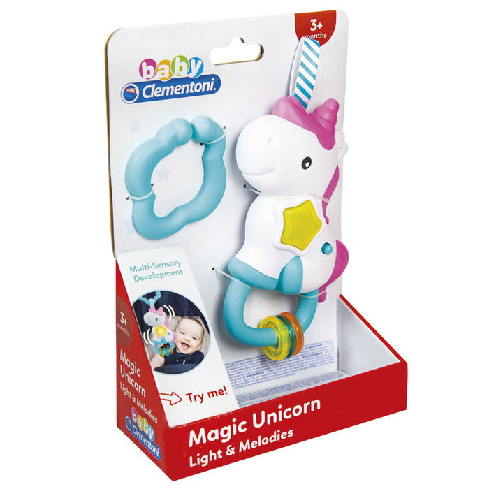 Clementoni Sonajero Musical Unicornio para Bebé con Luces y Música +3 Meses