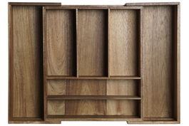 DKD Home Decor Cubertero Organizador Natural Acacia 30 x 7 x 35 cm