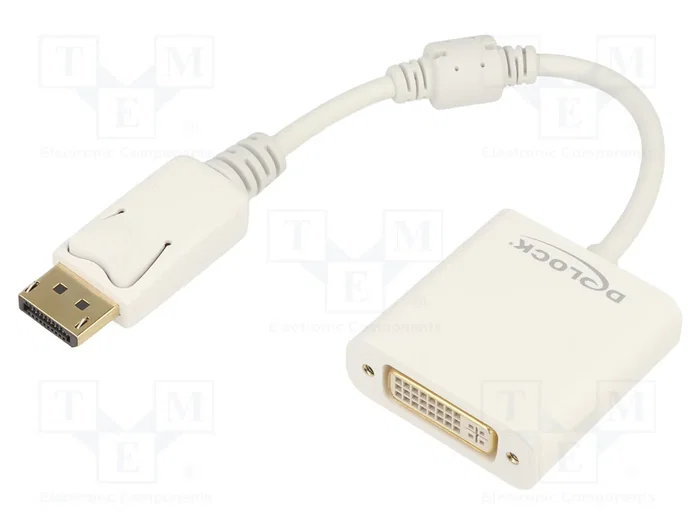 DeLOCK Adaptador DisplayPort 1.1 macho a DVI-D hembra blanco DeLOCK Adaptador DisplayPort 1.1 macho a DVI-D hembra blanco