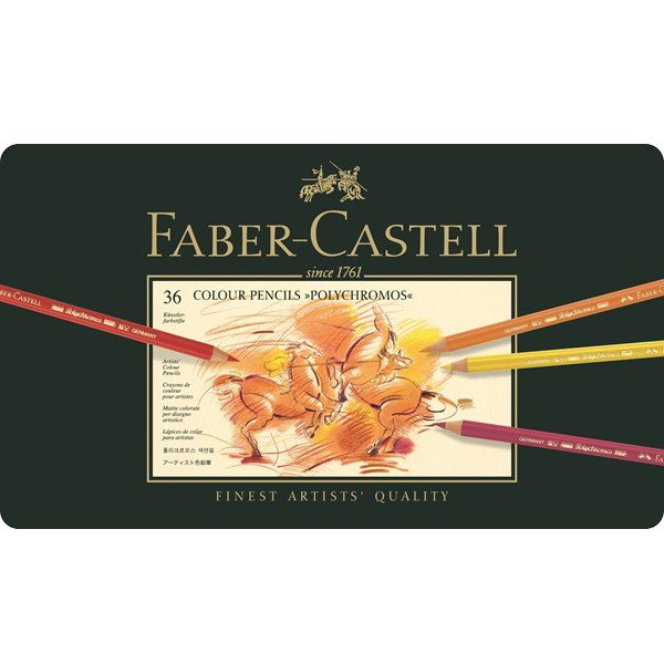Faber-Castell Polychromos Estuche de Metal de 36 Lápices de Colores Surtidos