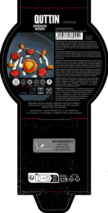 Inde Cazo 16 cm Aluminio Forjado Inducción Universe Quttin (6 Unidades)