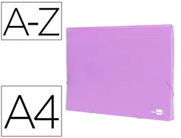 Liderpapel Carpeta Clasificadora Fuelle Polipropileno DIN A4 Lavanda Opaco 13 Departamentos