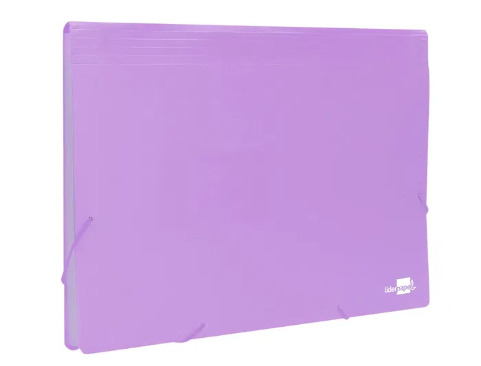 Liderpapel Carpeta Clasificadora Fuelle Polipropileno DIN A4 Lavanda Opaco 13 Departamentos