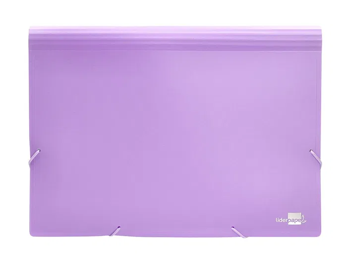 Liderpapel Carpeta Clasificadora Fuelle Polipropileno DIN A4 Lavanda Opaco 13 Departamentos