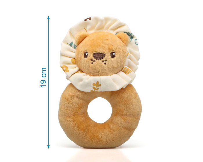 KioKids Sonajero Peluche León para Bebés +0 Meses Material Polyester Suave Juguete Sensorial Desarrollo Auditivo Coordinación Mano KioKids Sonajero Peluche León para Bebés +0 Meses Material Polyester Suave Juguete Sensorial Desarrollo Auditivo Coordinación Mano