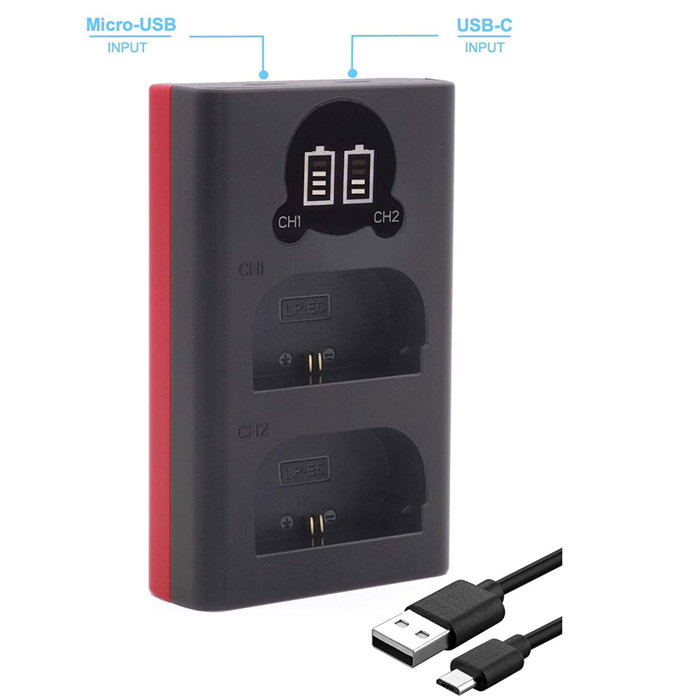 Baxxtar Pro Charger LCD Dual para LP-E6 Baxxtar Pro Charger LCD Dual para LP-E6