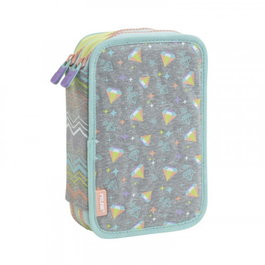 Milan Plumier 2 Pisos con Contenido Sugar Diamond 081264SD Edición Especial Pastel Escolar para Niña Gris poliéster 195x130x50mm