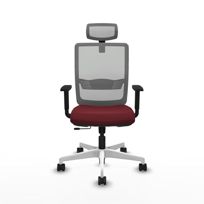 PIQUERAS Y CRESPO Silla de oficina Haches con mecanismo Sincro/Traslack, Granate y Gris