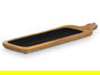 Giftdecor Bandeja Rectangular con Asa de Madera de Mango, Negro, 50x14x3 cm (Set de 6)