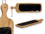 Giftdecor Bandeja Rectangular con Asa de Madera de Mango, Negro, 50x14x3 cm (Set de 6)