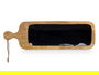 Giftdecor Bandeja Rectangular con Asa de Madera de Mango, Negro, 50x14x3 cm (Set de 6)