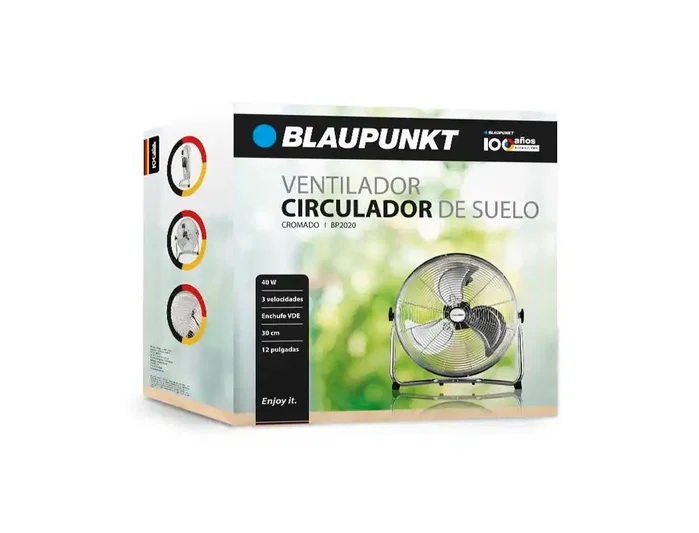Blaupunkt Ventilador Industrial de Suelo BP2020 Cromado 30cm 40W