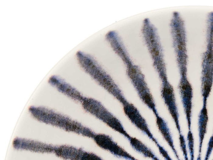 Vessia Plato Porcelana Hondo 21 cm Raya Azul Blanco Ancho 21.6 cm Alto 5 cm Largo 21.6 cm (Set de 24)