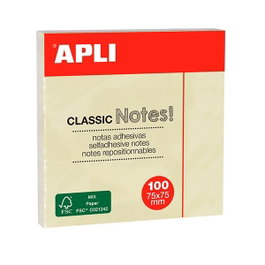 Apli Bloc de notas adhesivas 100h 75x75mm amarillo
