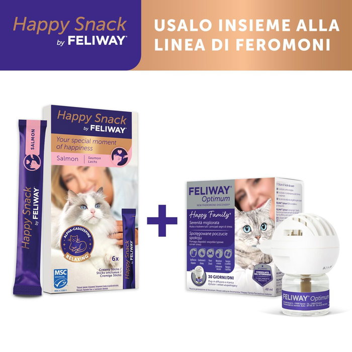 FELIWAY Happy Snack Salmón 6 Sobres de 15g FELIWAY Happy Snack Salmón 6 Sobres de 15g