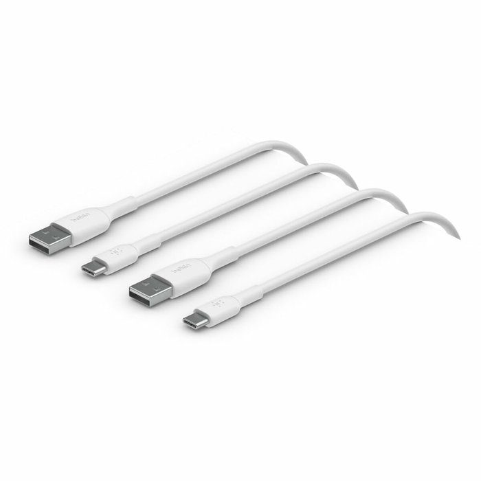 Belkin Pack de 2 Cables BoostCharge USB-C a USB-A, 1m, Blanco Belkin Pack de 2 Cables BoostCharge USB-C a USB-A, 1m, Blanco