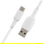 Belkin Cable CAB001BT1MWH2PK USB-C a USB-A BoostCharge 1 Metro Blanco - Pack de 2