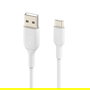 Belkin Cable CAB001BT1MWH2PK USB-C a USB-A BoostCharge 1 Metro Blanco - Pack de 2