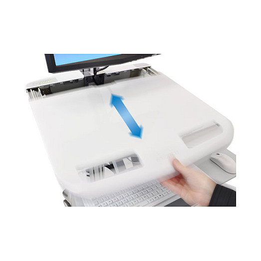 Ergotron StyleView Carro Multimedia con Brazo LCD, Aluminio, Gris/Blanco, para Pantallas hasta 24", SLA-Antrieb, 9 Cajones