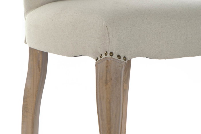 DKD Home Decor Silla Lino Rubberwood Beige DKD Home Decor Silla Lino Rubberwood Beige