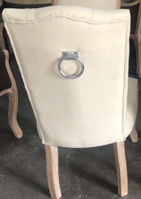 DKD Home Decor Silla Lino Rubberwood Beige