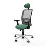 PIQUERAS Y CRESPO Silla de oficina Zulema con mecanismo Sincro/Traslack, Verde esmeralda y Gris