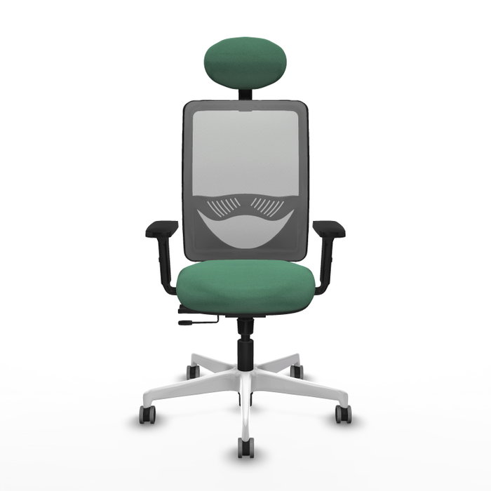 PIQUERAS Y CRESPO Silla de oficina Zulema con mecanismo Sincro/Traslack, Verde esmeralda y Gris