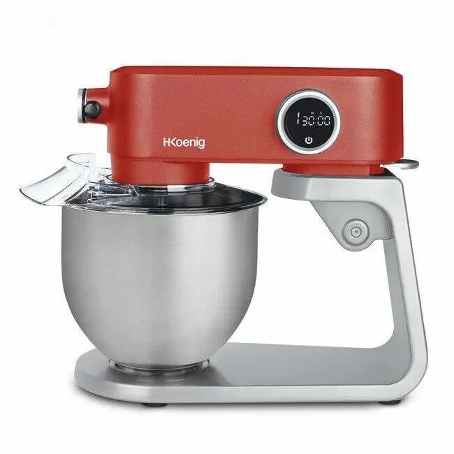 Hkoenig Procesador de Alimentos KM124 5L 8 Velocidades Rojo Mate y Plata