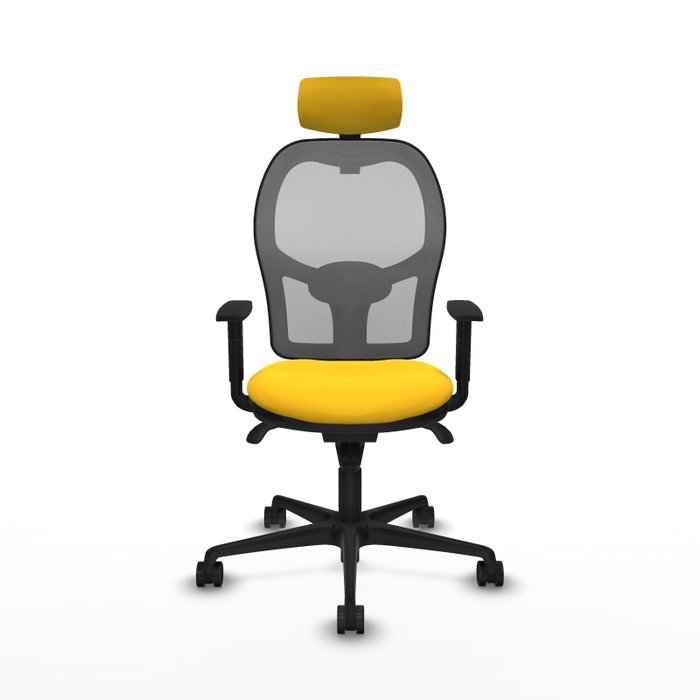 PIQUERAS Y CRESPO Silla de oficina Jorquera con mecanismo Sincro, Amarillo y Gris