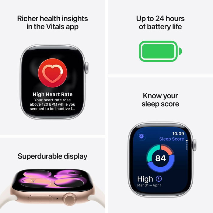 Apple Watch Series 11 42mm Aluminio Negro con Correa Deportiva Negra S/M