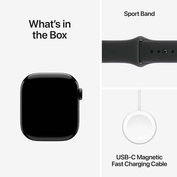 Apple Watch Series 11 42mm Aluminio Negro con Correa Deportiva Negra S/M
