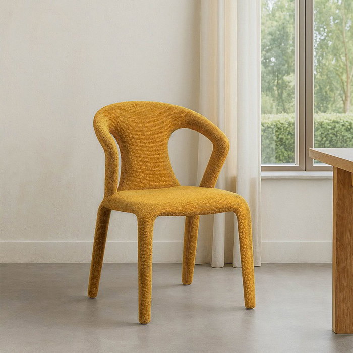 Silla Jaspeado Mostaza Tejido Contract 52,50 X 59 X 79 cm (Set de 2) Silla Jaspeado Mostaza Tejido Contract 52,50 X 59 X 79 cm (Set de 2)