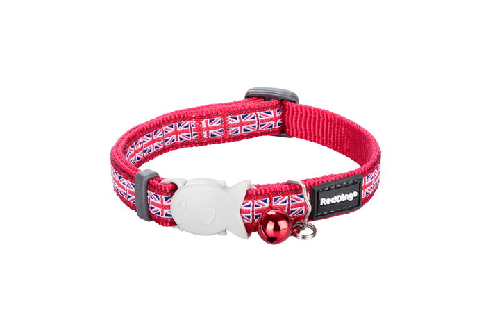 Red Dingo Collar Union Jack Flag On Red 20 mm X 31-47 cm