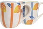 DKD Home Decor Mug Mediterraneo Gres Azul Amarillo Blanco Naranja 10.5 x 11.5 x 16 cm (4 Unidades)