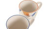 DKD Home Decor Mug Mediterraneo Gres Azul Amarillo Blanco Naranja 10.5 x 11.5 x 16 cm (4 Unidades)