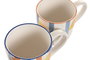 DKD Home Decor Mug Mediterraneo Gres Azul Amarillo Blanco Naranja 10.5 x 11.5 x 16 cm (4 Unidades)