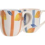 DKD Home Decor Set de 4 Tazas de Gres Limón Relieve 360ml