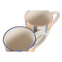 DKD Home Decor Set de 4 Tazas de Gres Limón Relieve 360ml