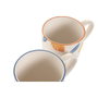 DKD Home Decor Set de 4 Tazas de Gres Limón Relieve 360ml
