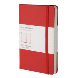 Cuaderno Moleskine Clasico Tapa Dura 13X21 240H 70Gr. Horizontal Con Goma Roja