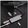 Nanocable Hub USB-C 9 en 1 con 2xHDMI 4K, 3xUSB-A, RJ45 y PD 100W - Gris