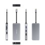 Nanocable Hub USB-C 9 en 1 con 2xHDMI 4K, 3xUSB-A, RJ45 y PD 100W - Gris