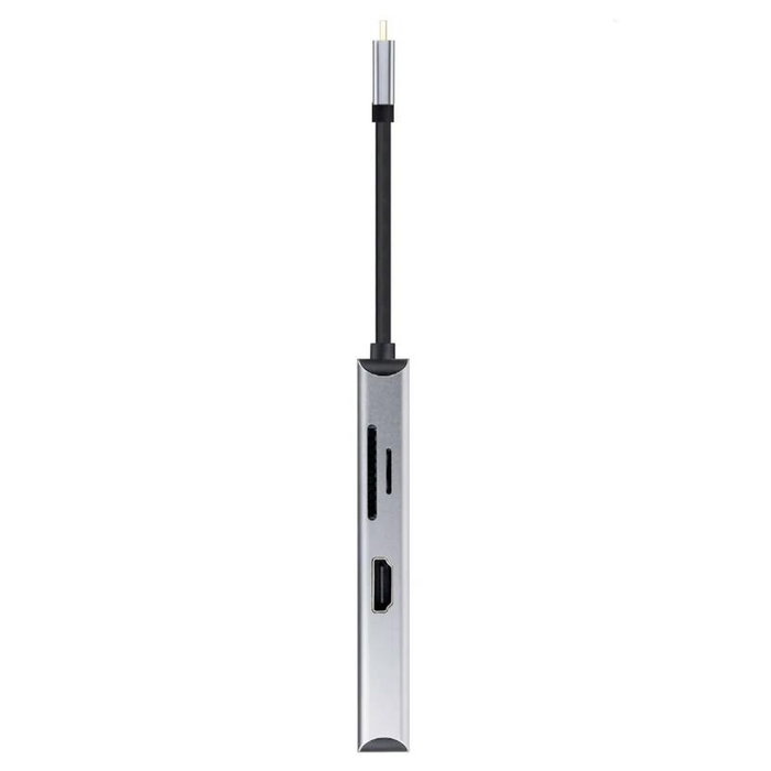Nanocable Hub USB-C 9 en 1 con 2xHDMI 4K, 3xUSB-A, RJ45 y PD 100W - Gris