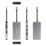 Nanocable Hub USB-C 9 en 1 con 2xHDMI 4K, 3xUSB-A, RJ45 y PD 100W - Gris