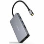 Nanocable Hub USB-C 9 en 1 con 2xHDMI 4K, 3xUSB-A, RJ45 y PD 100W - Gris