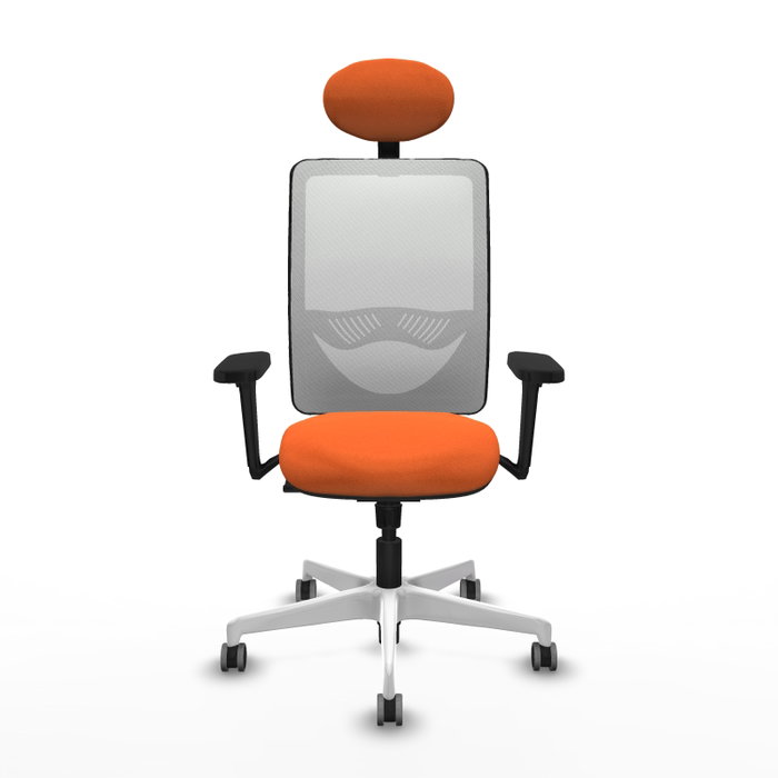 PIQUERAS Y CRESPO Silla de oficina Zulema Naranja y Blanco