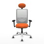 PIQUERAS Y CRESPO Silla de oficina Zulema Naranja y Blanco