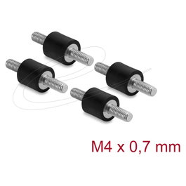 DeLOCK 60798 Kit de montaje antivibración M4 x 0,7 mm Negro/Acero