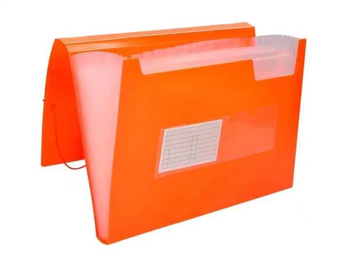 Liderpapel Carpeta clasificadora de fuelle naranja fluor 13 departamentos DIN A4